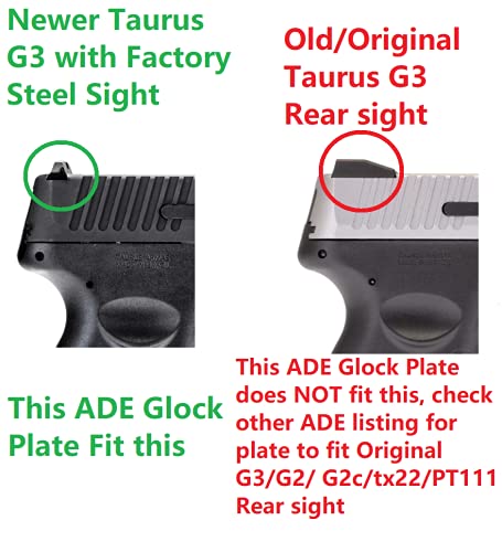 ADE RD3-006x Green Dot Optic Mounting Plate for Glock Standard Models, Canik TP9SF, Taurus GX4, G3C & G3 Pistols